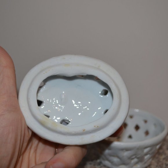 Handmade Collectibles Ceramic Clay Basket with Flowers on Top miniature - Picture 5 of 10